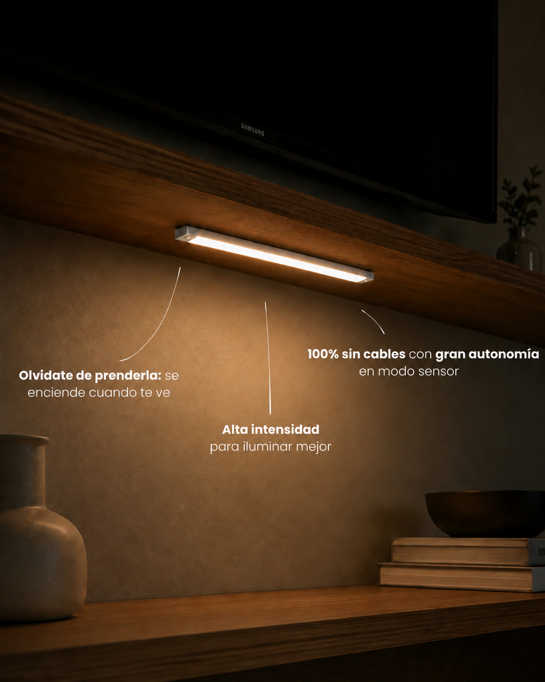 2 Unidades Barra LED con Sensor de Movimiento